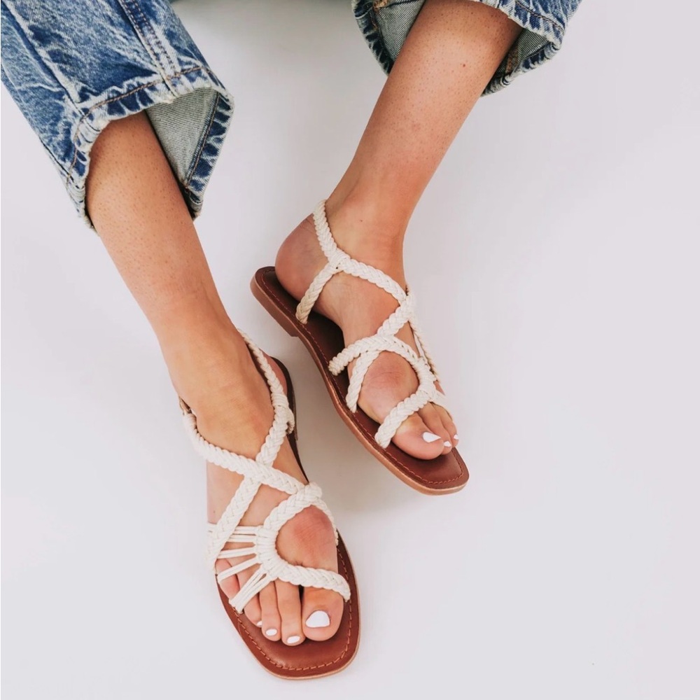 Seychelles Sundown Socialite in Natural, Braided Strap ivory Sandals